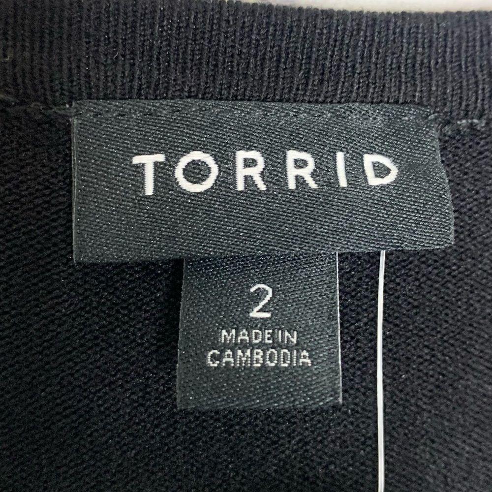 Torrid Black and white stripe sweater knit short sleeve shift dress - Picture 7 of 11